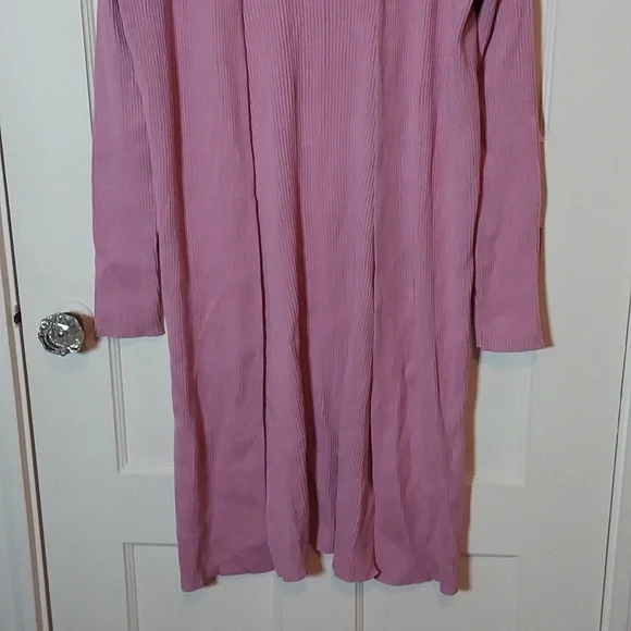 525 America Ribbed Knit Duster Sweater Dusty Lilac Large - Picture 3 of 11